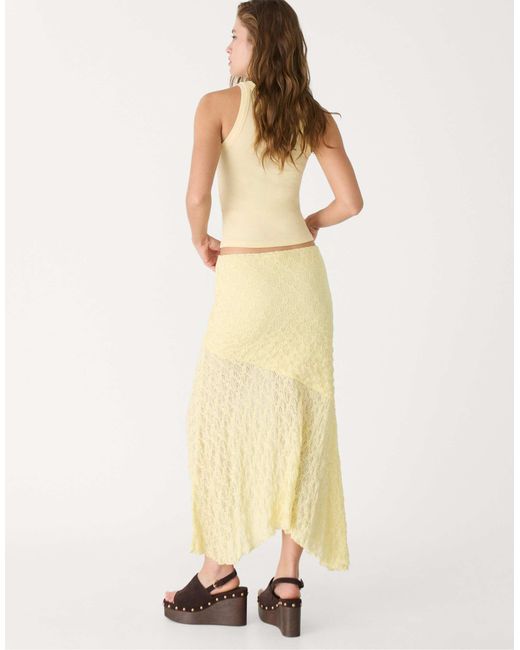 Stradivarius Natural – midirock aus spitze