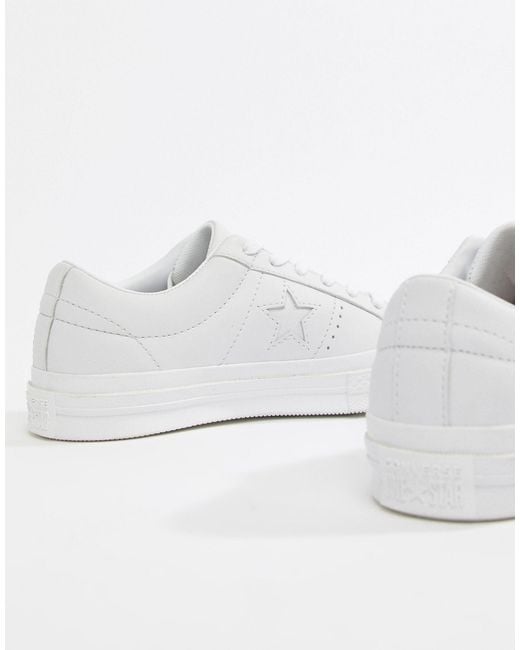 converse one star leather trainers in white