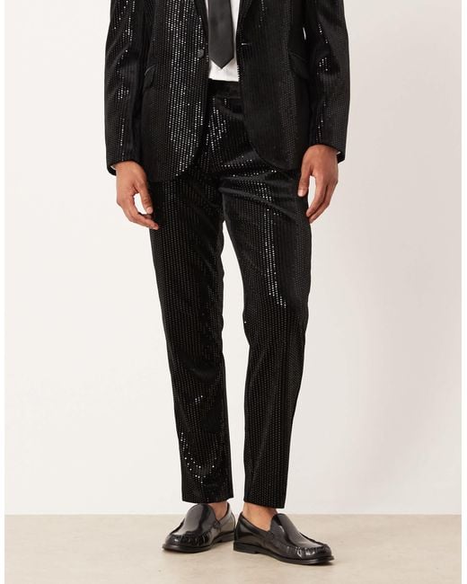 ASOS Black Slim Suit Trouser for men