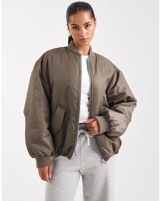 ASOS Brown Oversized Bomber Jacket