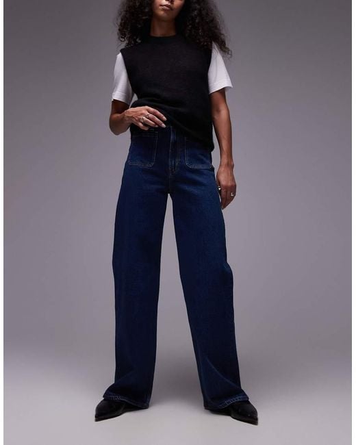 ARKET Blue Lupine High Rise Wide Leg Jeans