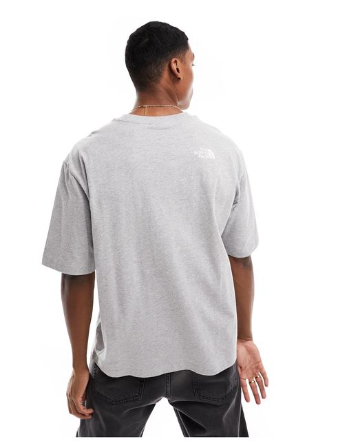 The North Face Gray Oversized Heavyweight T-shirt for men