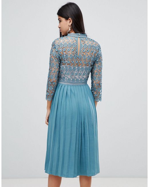 little mistress pleated midi dress