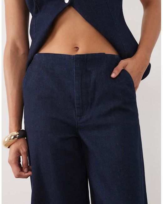 Mango Blue Avery 100% Cotton Straight Jean Co-ord