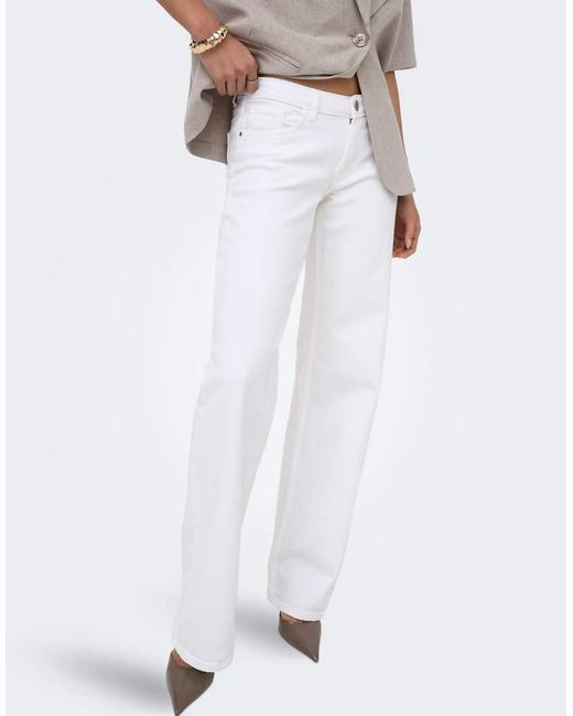 ONLY White Wide-Fit Jeans
