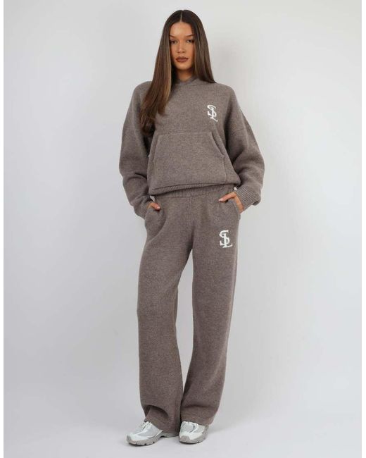 SIMMI Brown Mari Chunky Knit Hoodie