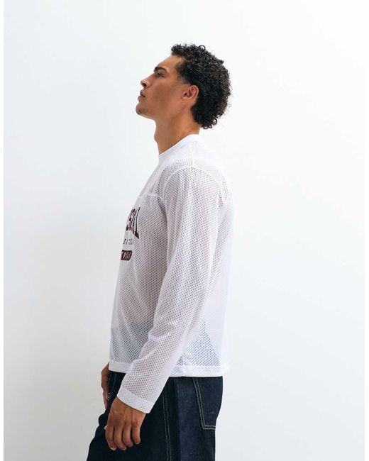 ASOS White Boxy Oversized Long Sleeve T-shirt With Daysocial Print for men