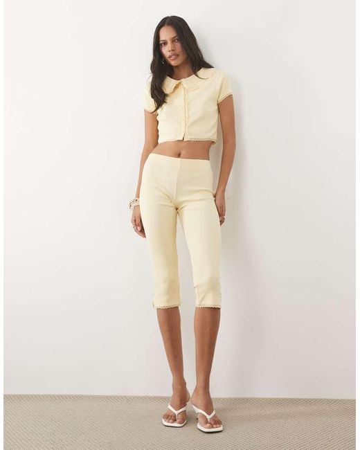 Miss Selfridge Natural Short Sleeve Button Through Collared Top Co-ord