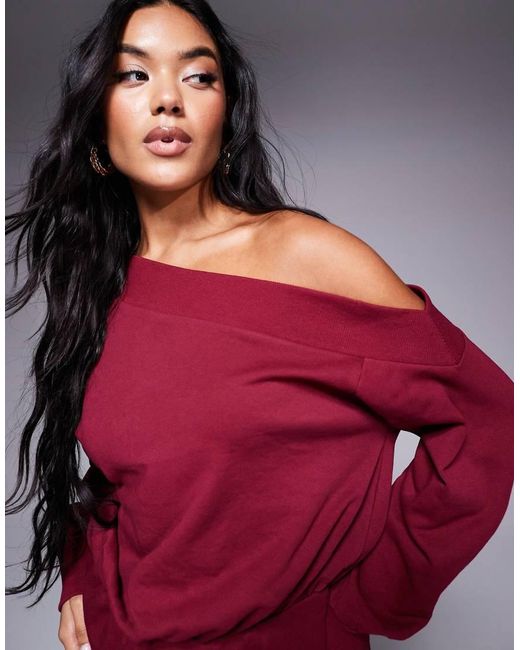 ASOS Red Asymmetric Mini Sweats Dress