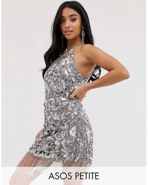 asos silver sequin suit