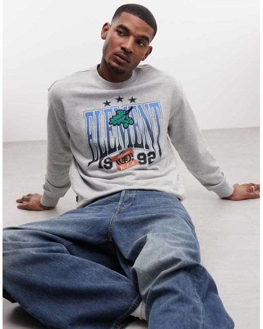 Element Gray Graphic Sweatshirt for men