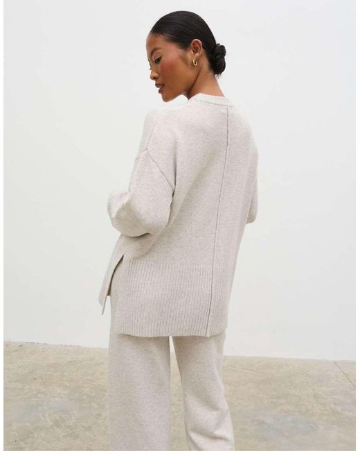 Pretty Lavish Natural Seam Detail Knit Jumper Co-ord