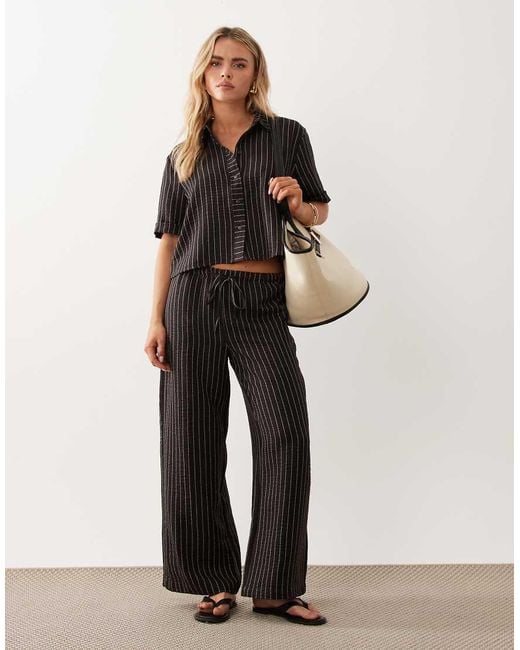 JDY Petite Black Lightweight Boxy Shirt Co-ord