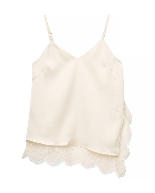 NA-KD Natural Slit Detail Lace Singlet