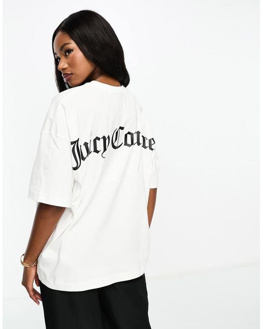 Juicy Couture White Logo Boyfriend T-Shirt