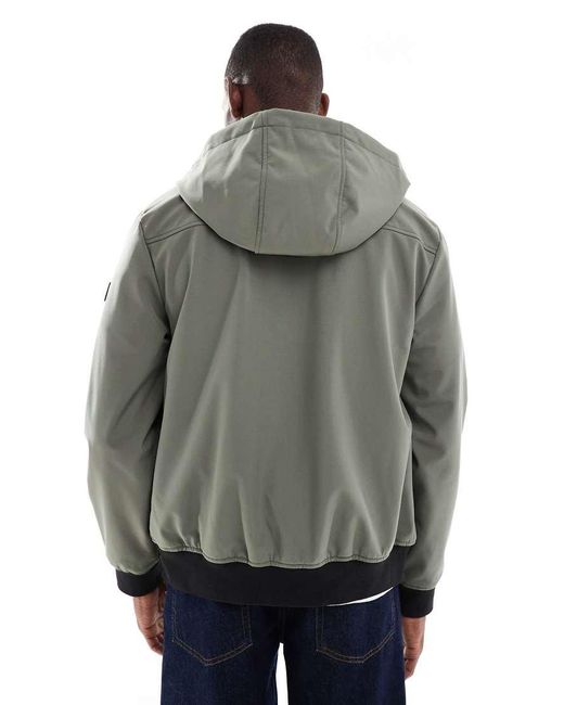 Only & Sons Gray Zip Through Soft Shell Bomber Jacket for men