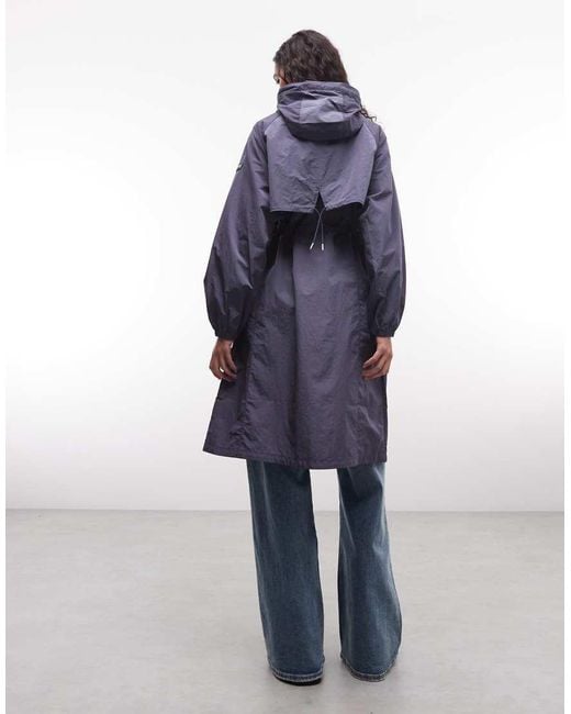 Barbour Blue Danica Long Showerproof Jacket