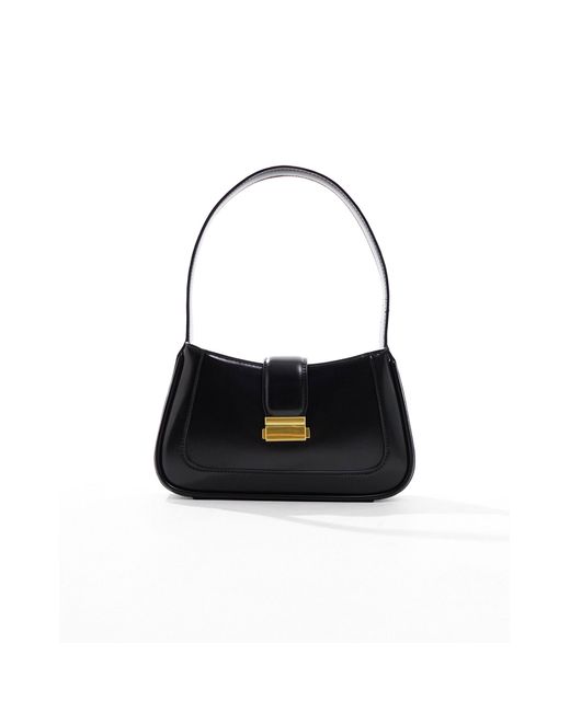 Mango Shoulder Clasp Bag in Black Lyst UK