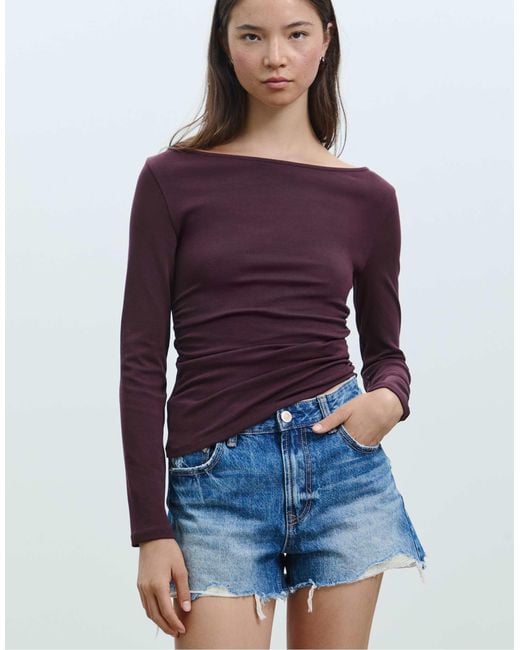 Stradivarius Purple – langärmliges shirt
