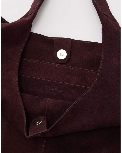 & Other Stories Brown Large Suede Leather Tote Bag