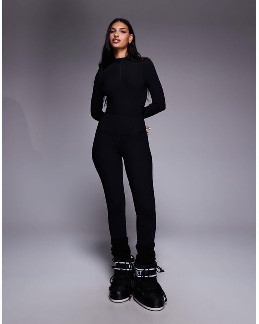 ASOS 4505 Ski & Snow Blue Asos 4505 Ski Ribbed Fleece Back Base Layer Bodysuit With Thermal Treatment