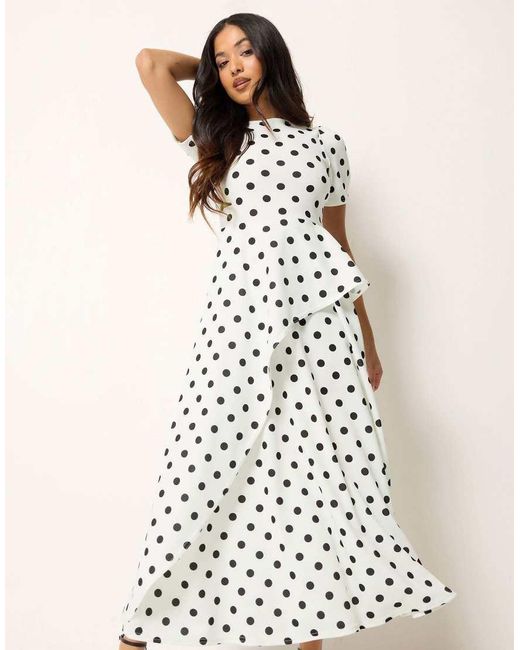 PixieGirl White Petite Spot Maxi Dress
