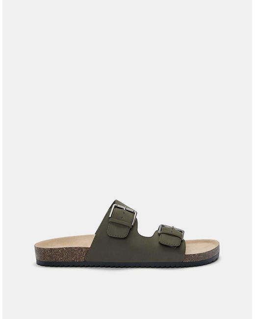 Pull&Bear Platte Sandalen Met Gesp in het Multicolor voor heren