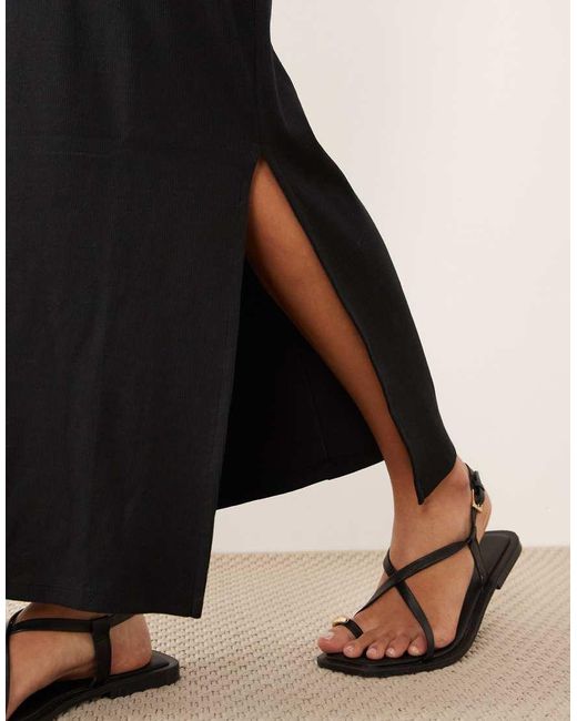 Mango Black Teen Racer Maxi Dress