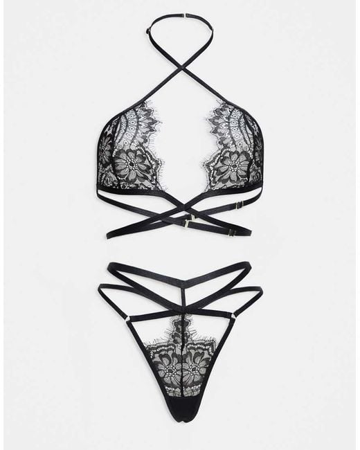 Ann Summers White Infinite Crotchless Foldover Set