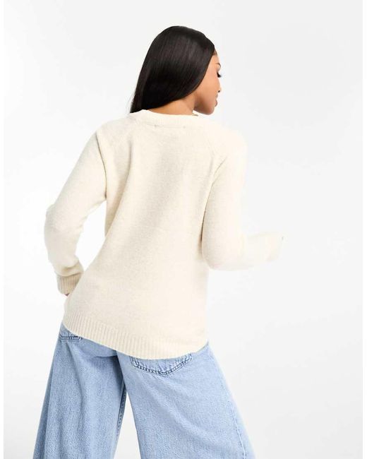 Vero Moda White Round Neck Jumper
