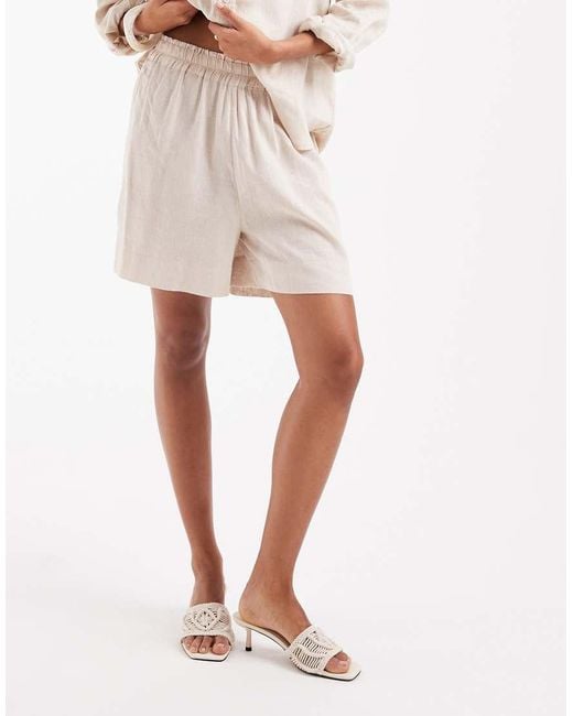 ONLY White Linen Shorts Co-ord