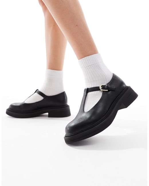 London Rebel Black Sophia Chunky Mary Janes