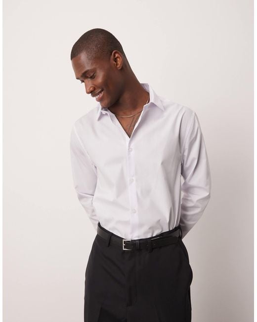 ASOS White Formal Easy Iron Poplin Regular Shirt for men
