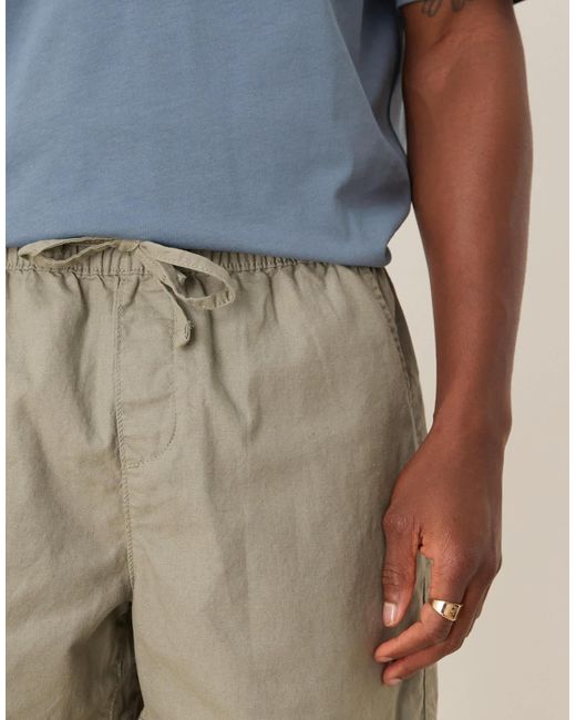 ASOS Blue Shorter Length Linen Blend Shorts for men