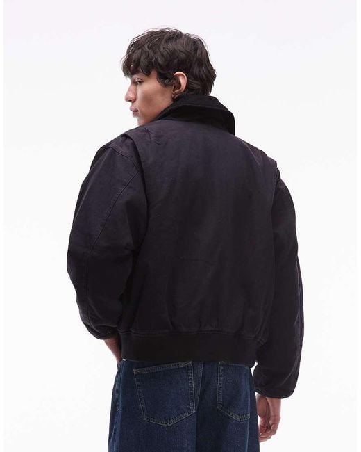 Obey Blue Fade Wash Cwu Worker Jacket for men
