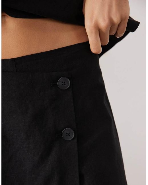 New Look Natural Linen Blend Wrap Skort