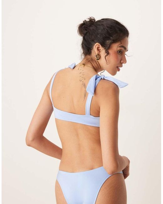 Free Society Blue Tie Strap Bikini Top