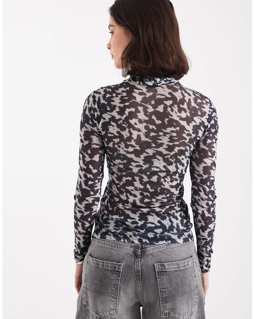 ONLY Black Sheer High Neck Top