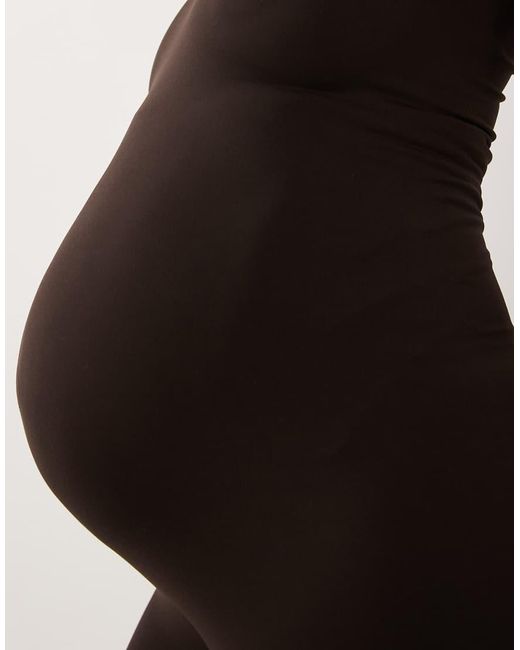Mama.licious Brown Mamalicious Maternity Seamless Unitard Jumpsuit