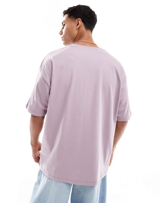 ASOS Purple Oversized T-shirt With City Graphic for men