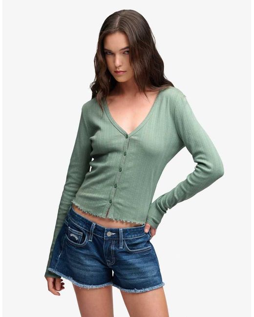 Superdry Blue Athletic Essential Pointelle Cardigan
