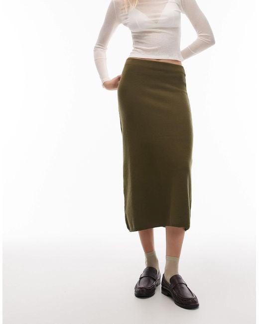 Jupe d'ensemble en maille ultra douce avec longueur style années 90 ASOS en coloris Natural