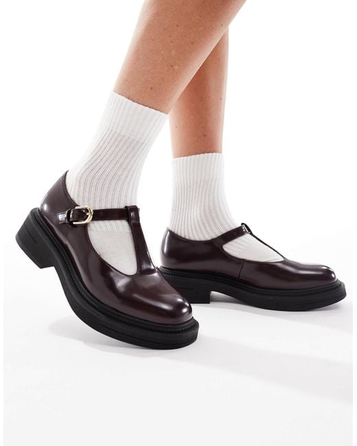 London Rebel White Sophia Chunky Mary Janes