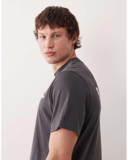 Barbour Gray Packling Relaxed Graphic Logo T-shirt With Back Print for men