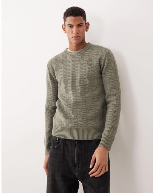 Pull en maille texturée - sauge Mango pour homme en coloris Gray