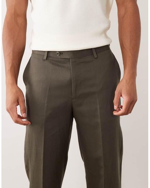 Mango Natural Amalfi Linen Blend Slim Fit Suit Trouser Co-ord for men
