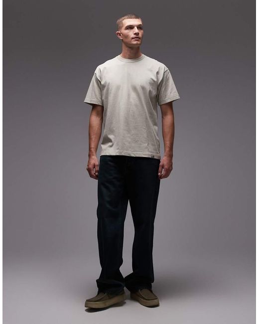 Carhartt Gray rggd Relaxed T-shirt With Logo Back Print for men