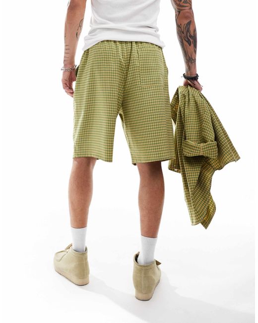 Short d'ensemble ajusté à carreaux Collusion pour homme en coloris Green