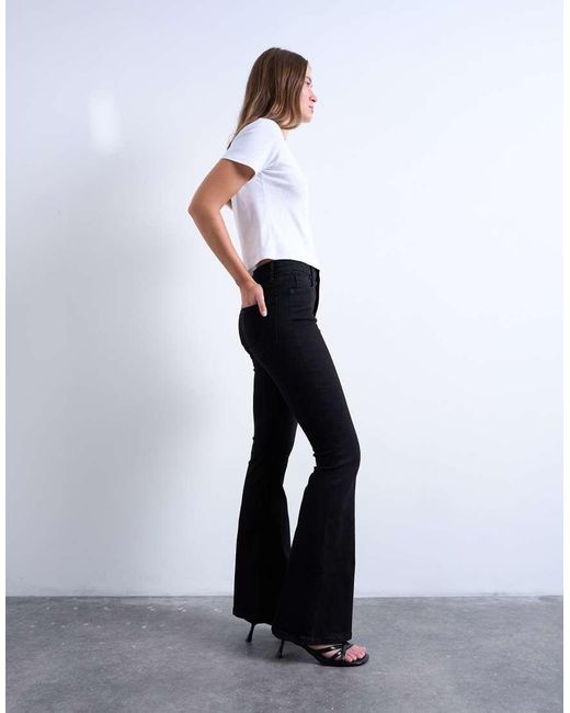TOPSHOP Black Jamie Flare High Rise Jean