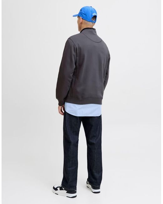 Jack & Jones Gray Half Zip for men
